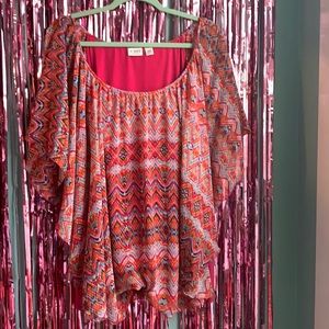 Multi color flowy top